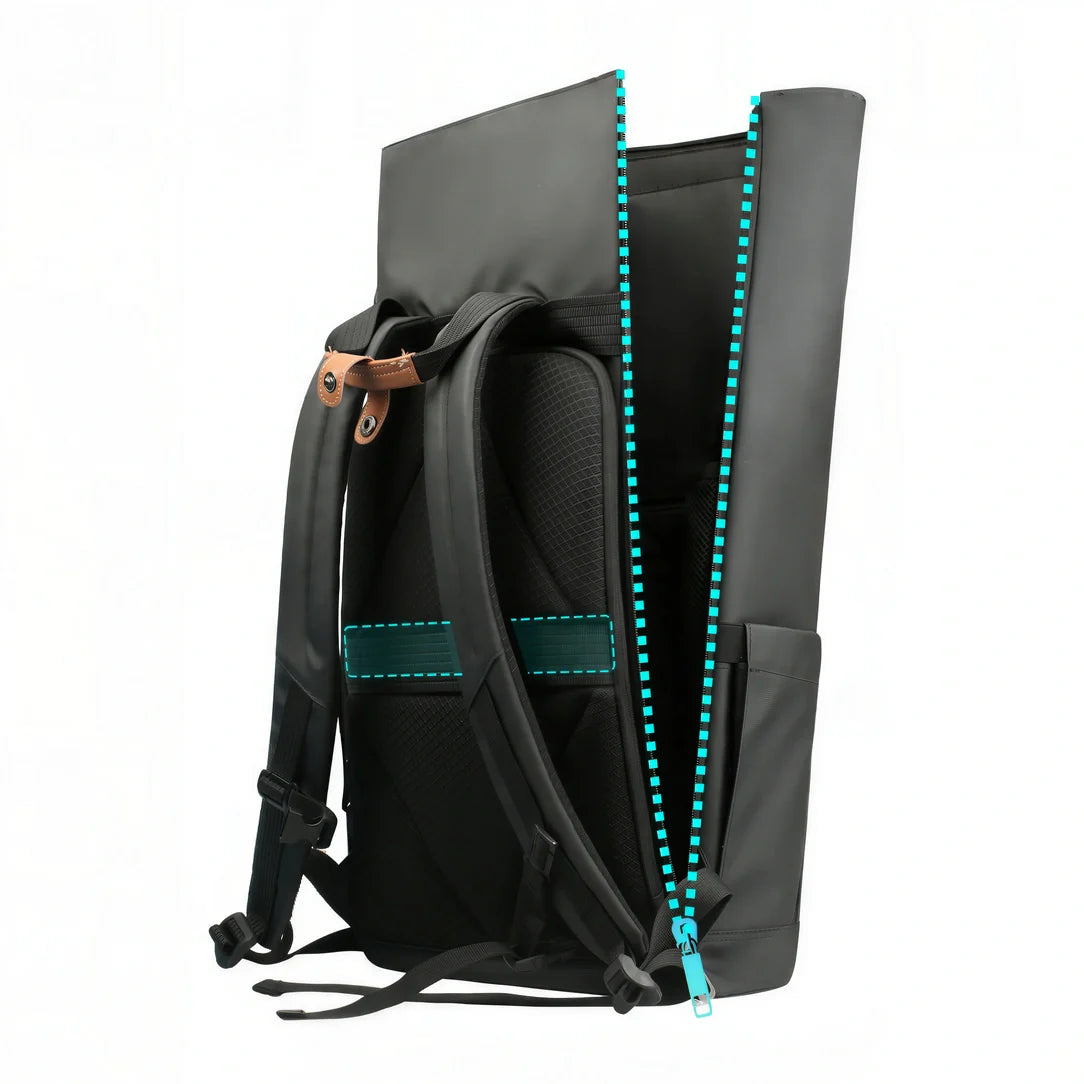 Sac à dos roll top noir pc 15,6 pouces