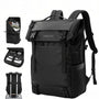 Sac à dos roll top PC 15 pouces Tigernu ZX noir avec plusieurs compartiments et sangle de bagage