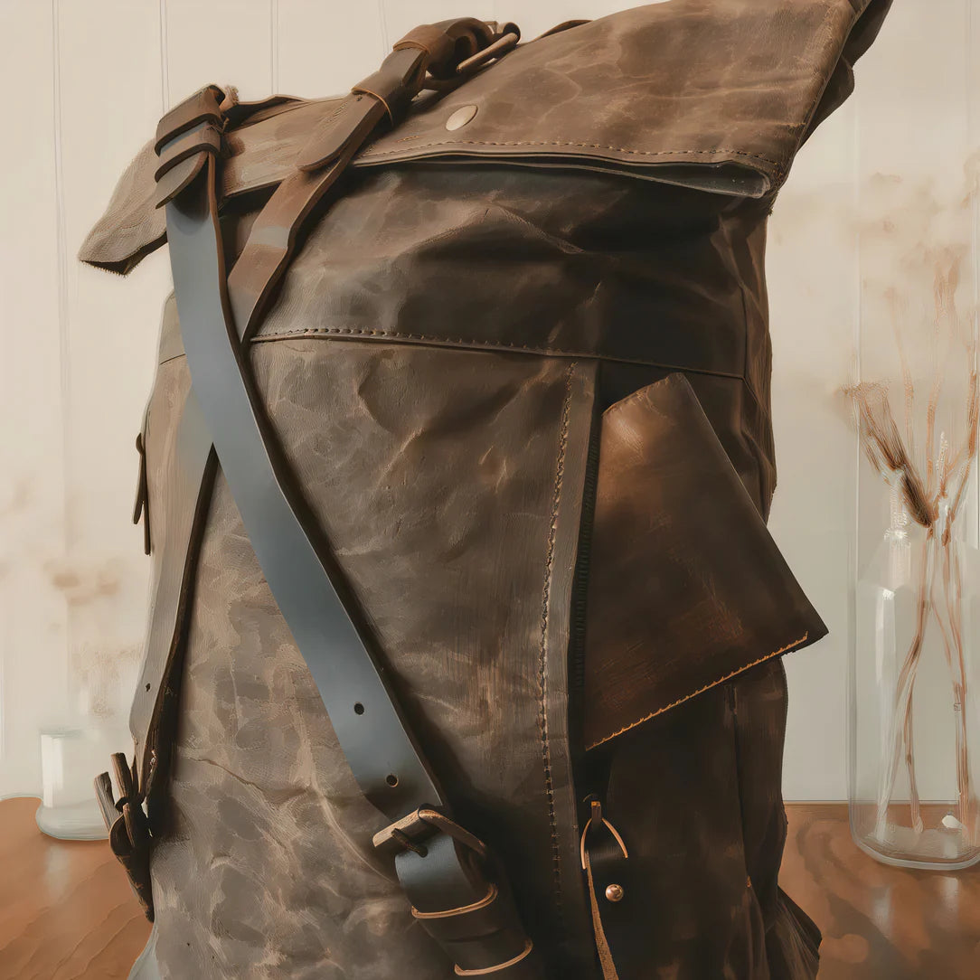 Sac à dos roll top rétro - Rustic