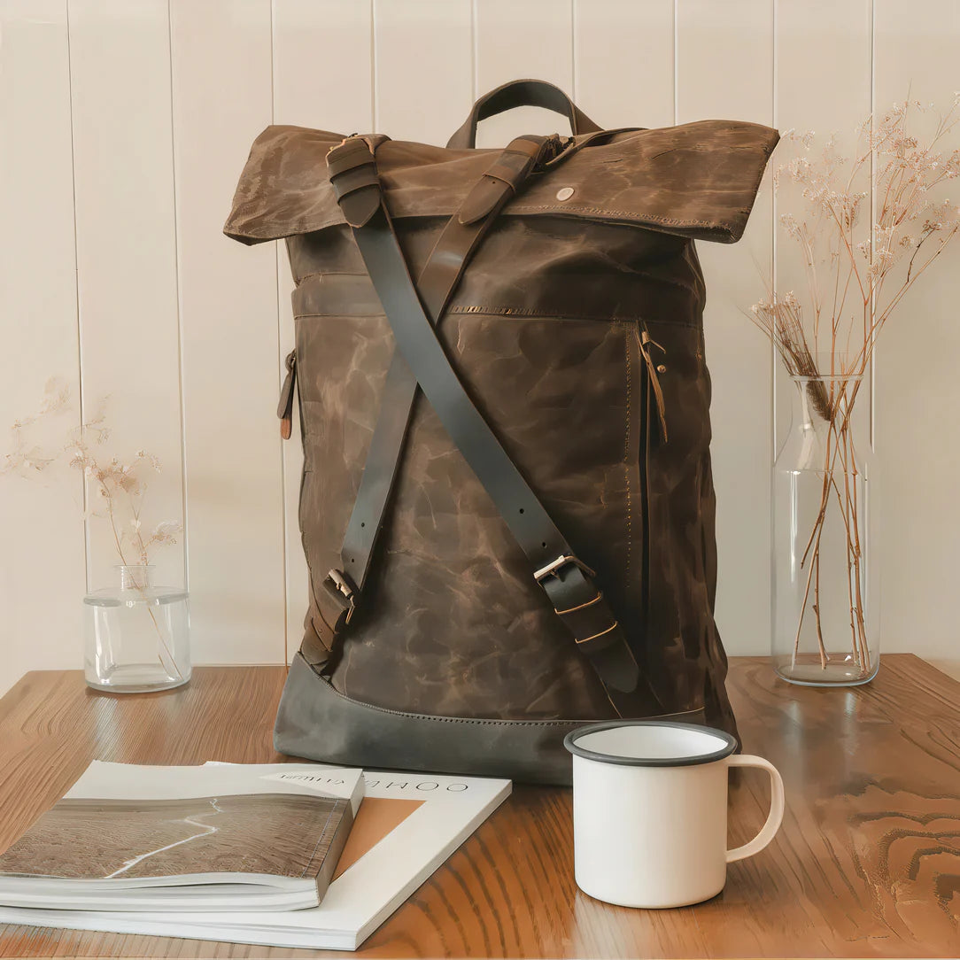 Sac à dos roll top rétro - Rustic