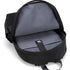 Sac à dos scolaire collège noir avec intérieur rayé et compartiment pour ordinateur portable