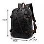 Sac à dos simili cuir homme en cuir noir avec bretelles marron et compartiments zippés