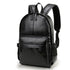 Sac à dos similicuir femme noir avec deux compartiments zippés et poche frontale