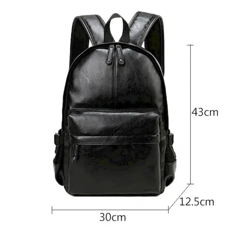 Sac à dos similicuir femme noir avec plusieurs compartiments et bretelles ajustables