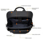Sac à dos solide noir étanche en nylon avec compartiments et poche pour ordinateur portable de 15 pouces