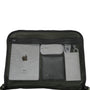 Organisateur en mesh noir avec compartiments pour iPad, power bank et accessoires