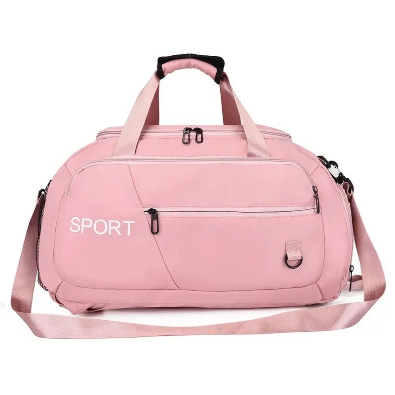 Sac à dos sport femme rose avec bandoulière et poignées supérieures