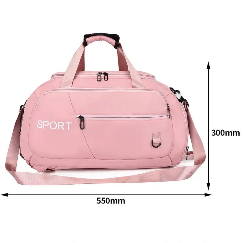 Sac à dos sport femme rose avec bandoulière, sac de sport pratique et tendance