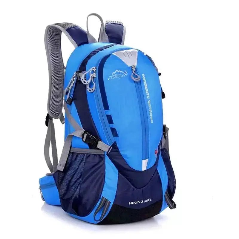Sac à dos sport léger 25L bleu et bleu foncé avec bretelles ajustables et plusieurs compartiments
