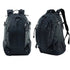 Deux sacs à dos style militaire noirs, vue frontale et latérale, pour randonnée