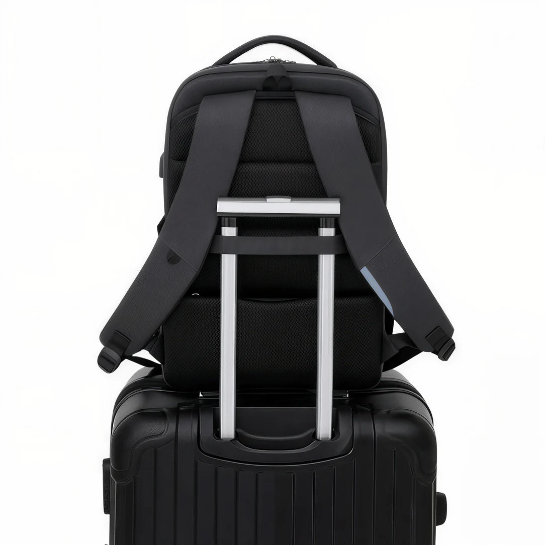 Sac à dos télétravail FlexWork noir avec sangle de bagage pour ordinateur portable