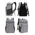 Sac à dos thermique gris isolé avec poches multiples et bretelles rembourrées