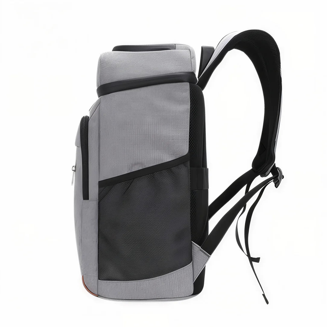 Sac à dos thermique de picnic grand format 28L gris et noir avec bretelles rembourrées