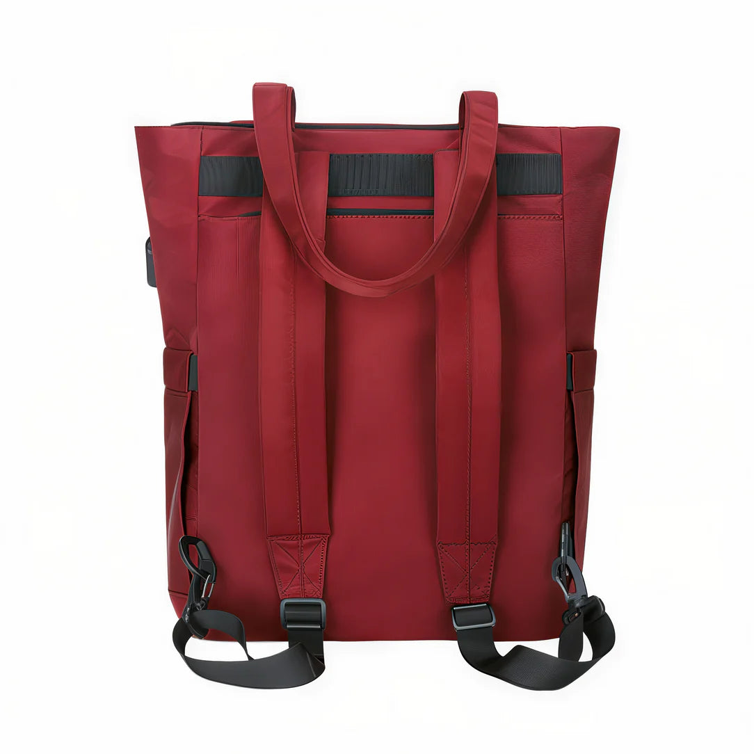 Sac à dos Tigernu Campus rouge avec bretelles noires et tissu durable