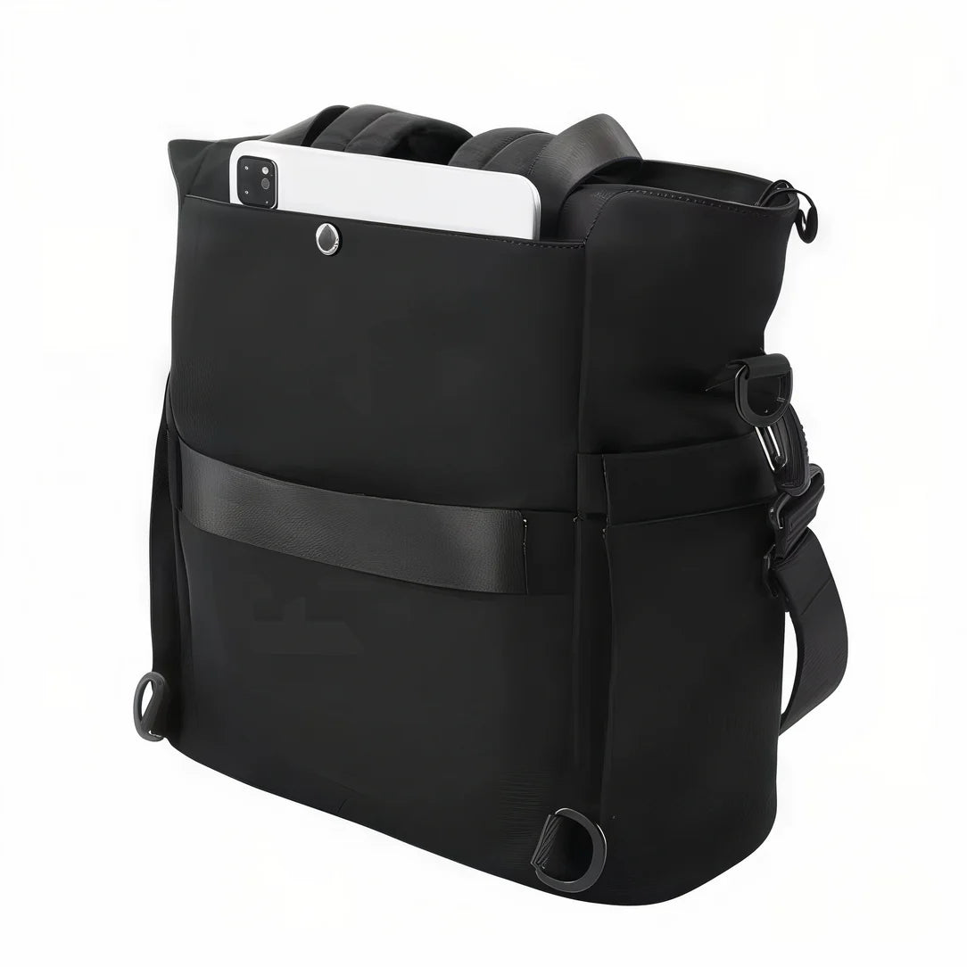 Sac à dos Tigernu Eclipse en toile noire avec bandoulière ajustable et poche frontale