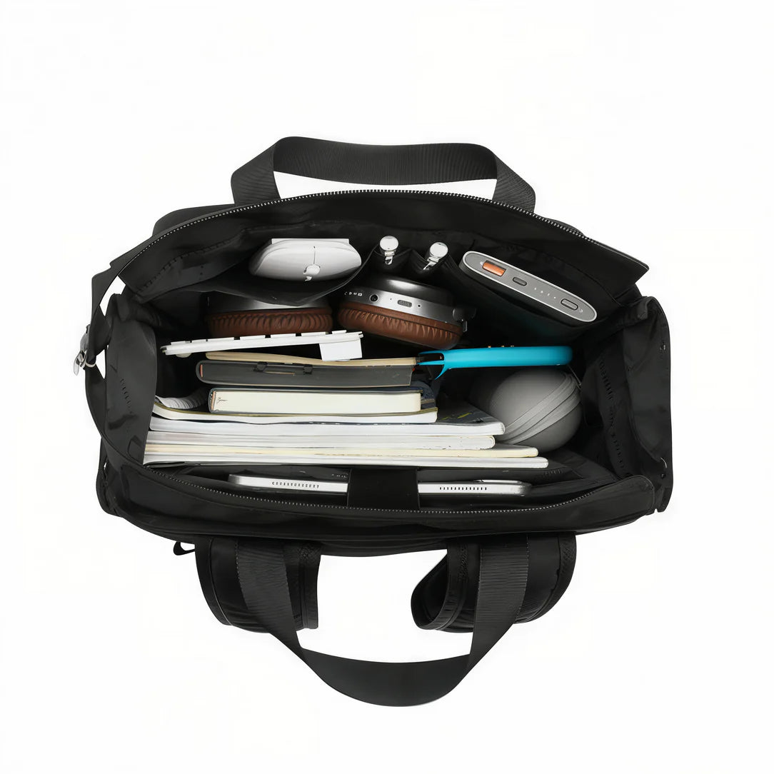 Sac à dos Tigernu Origin noir avec plusieurs compartiments et poignées en nylon