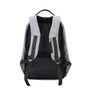 Sac à dos ultra-minimaliste pour PC 15 pouces en tissu gris avec bretelles noires et dos rembourré