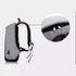 Sac à dos ultra-minimaliste pour PC 15 pouces en gris clair avec compartiment secret et port USB
