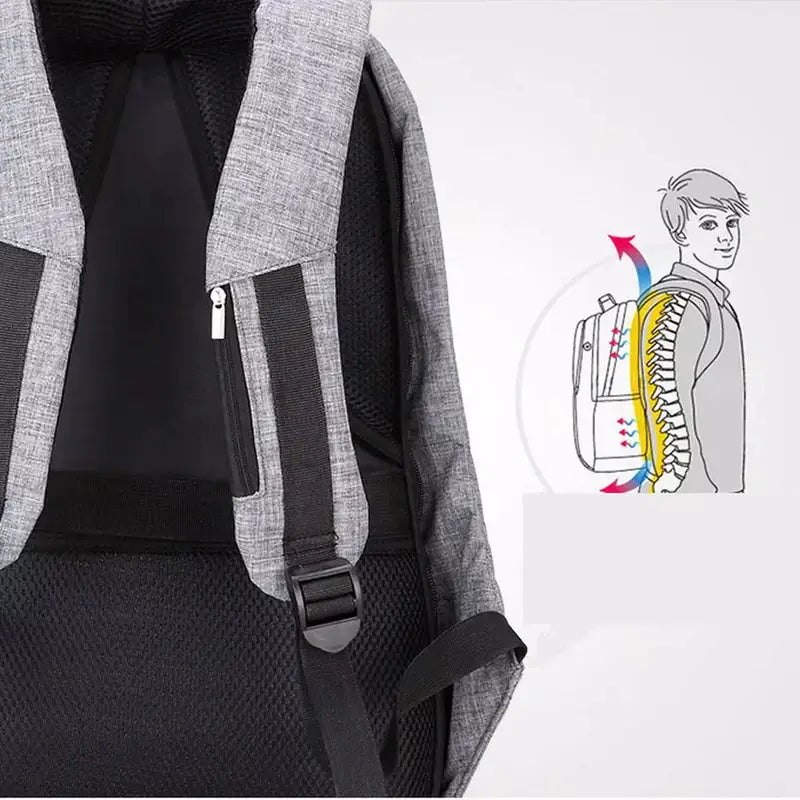 Sac à dos ultra-minimaliste pour PC 15 pouces avec poche cachée et soutien dorsal