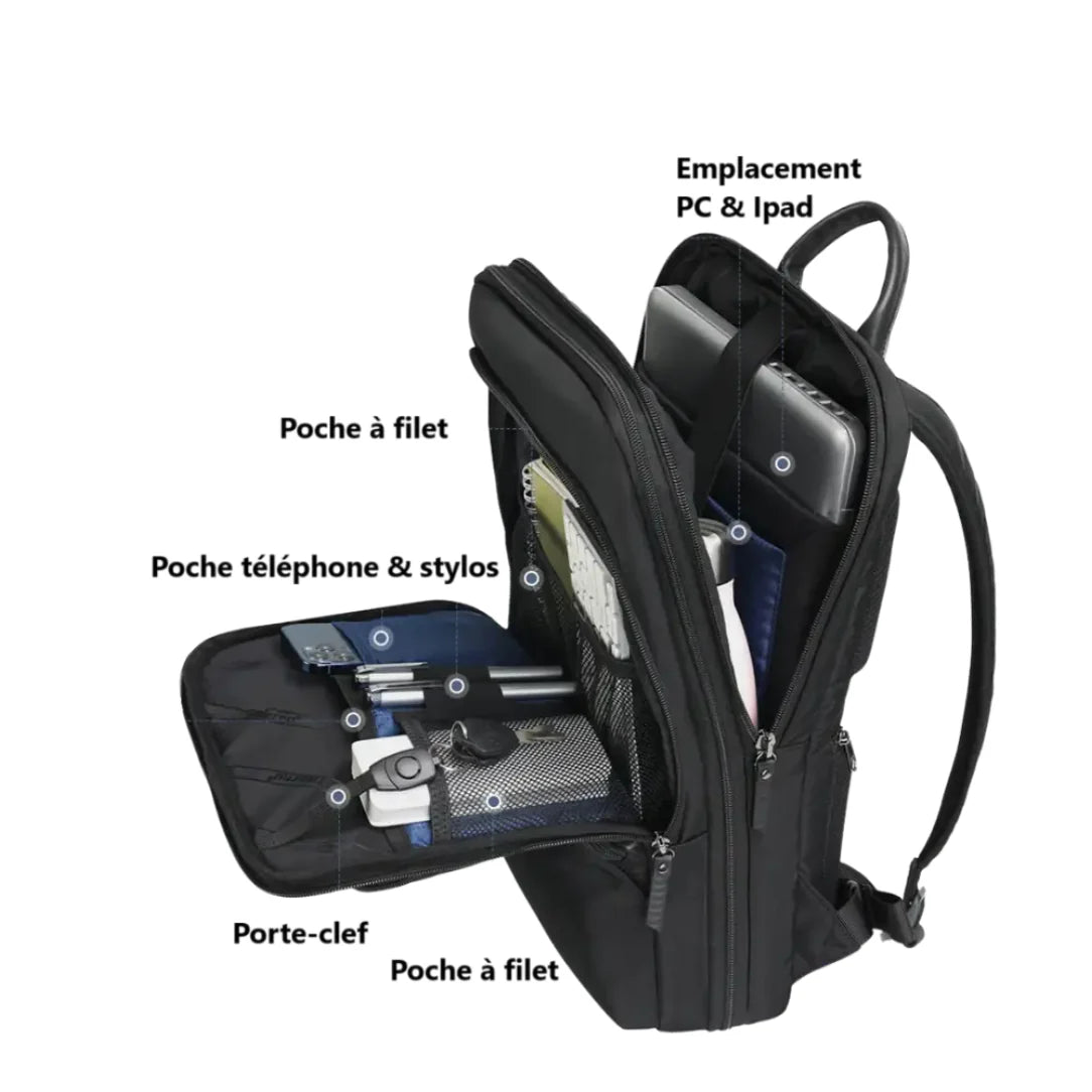 Sac à dos ultra plat extensible 17 pouces NeoFlat X avec compartiments et poches organisatrices