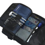 Sac à dos ultra plat extensible NeoFlat X ouvert avec compartiments et objets personnels