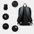 Sac à dos urbain femme imperméable noir avec poches, bretelles respirantes et sangle luggage