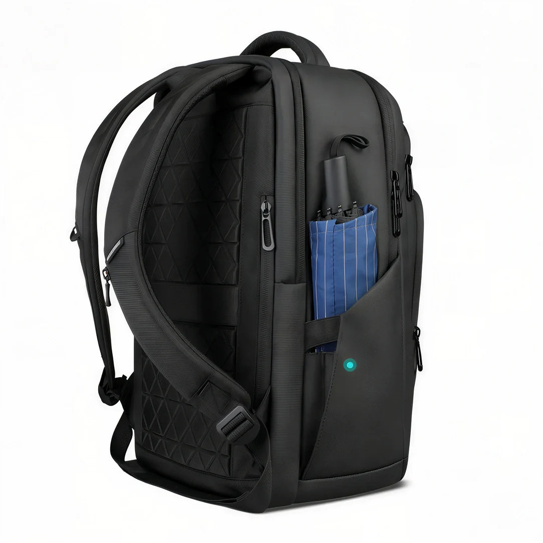 Sac à dos urbain multifonction Heroic HK noir avec accents bleus imperméable