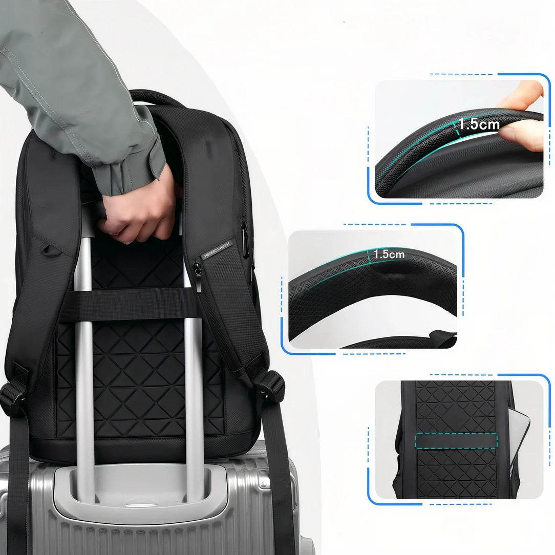 Sac à dos noir matelassé Heroic HK avec sangles rembourrées et accents verts