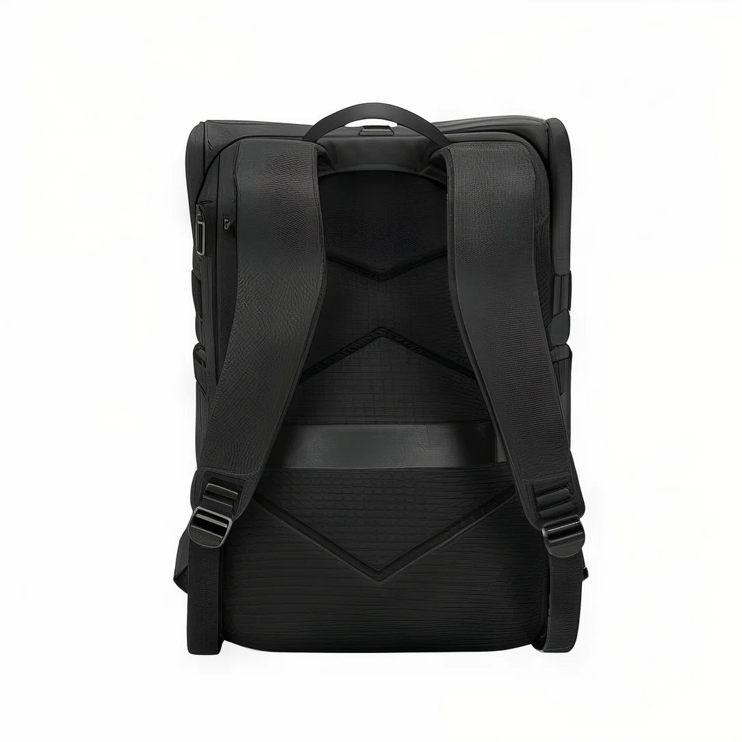 Sac à dos urbain roll top KingsRoll I noir avec bretelles rembourrées et dos rembourré