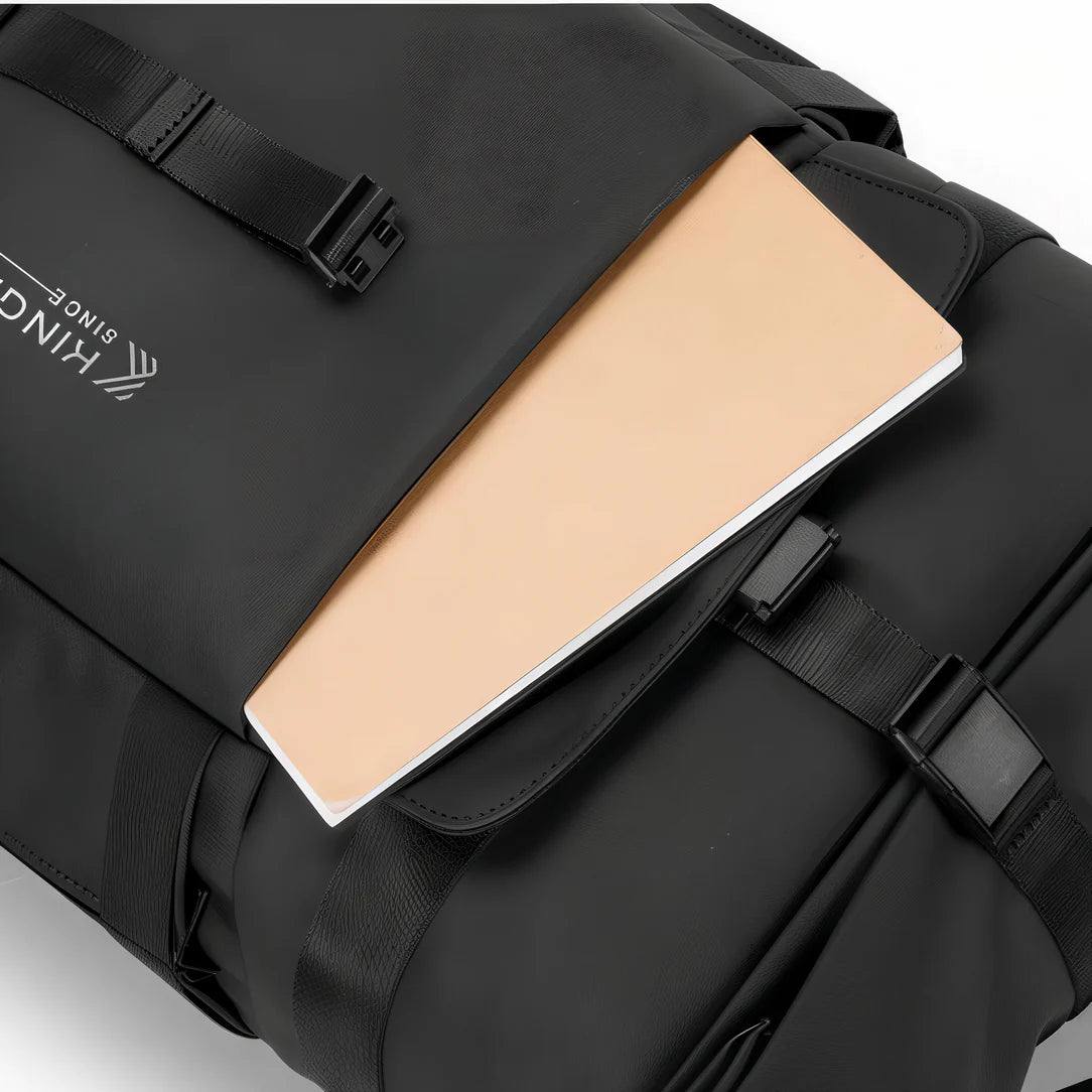 Sac à dos urbain imperméable noir avec compartiment pour ordinateur portable KingsRoll I