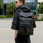 Sac à dos urbain noir avec poches extérieures et boucles, KingsRoll I