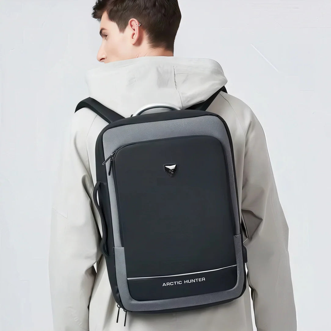 Sac à dos Arctic Hunter noir et gris design élégant valise cabine