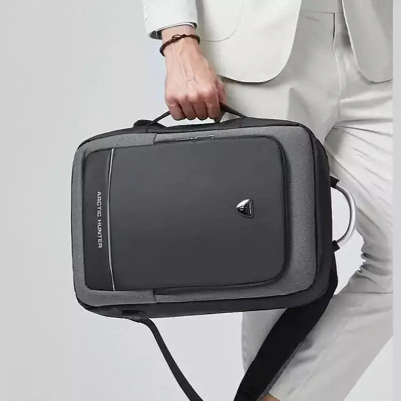 Sac à dos valise cabine noir et gris avec bandoulière pour ordinateur portable