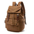 Sac à dos vintage homme en toile avec cuir et boucles, sac à dos en toile marron