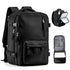 Sac à dos voyage femme noir avec plusieurs compartiments et options d’extension