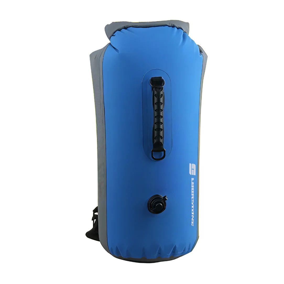 Sac à dos waterproof bleu et gris gonflable 25-60L IPX7