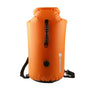 Sac à dos waterproof orange gonflable 25-60L IPX7 avec sangles noires