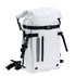 Sac à dos waterproof de randonnée blanc avec bretelles noires et boucles robustes