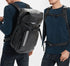 Sac à dos waterproof de randonnée noir avec bande réfléchissante et bretelles ajustables