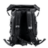 Sac à dos waterproof de randonnée noir avec bretelles rembourrées et accents réfléchissants