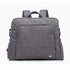 Sac à langer à dos en tissu gris chiné avec multiples poches et bretelles
