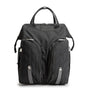 Sac à langer sac à dos lit en nylon noir matelassé avec poignées et poches frontales