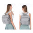 Sac à langer pour bébé avec sac à dos en nylon gris clair et multiples poches extérieures