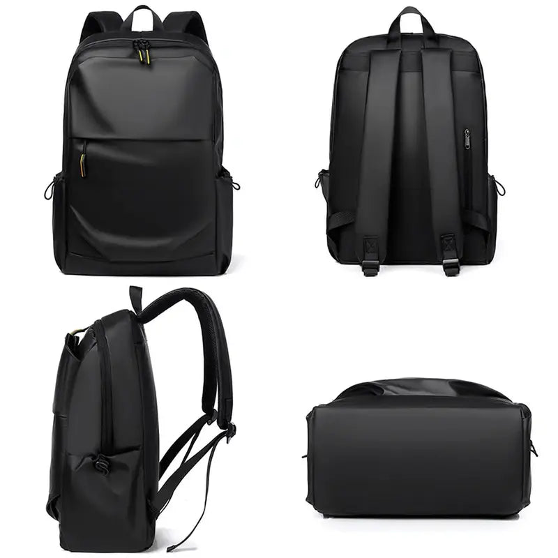 Sac Collège sac à dos noir élégant avec plusieurs compartiments et bretelles ajustables