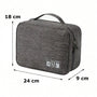 Sac de rangement multifonction en tissu gris foncé avec poignée et fermeture éclair