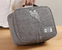 Sac de rangement multifonction en tissu gris résistant à l’eau pour accessoires électroniques