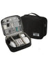 Sac de rangement multifonction noir pour appareils et accessoires avec plusieurs compartiments