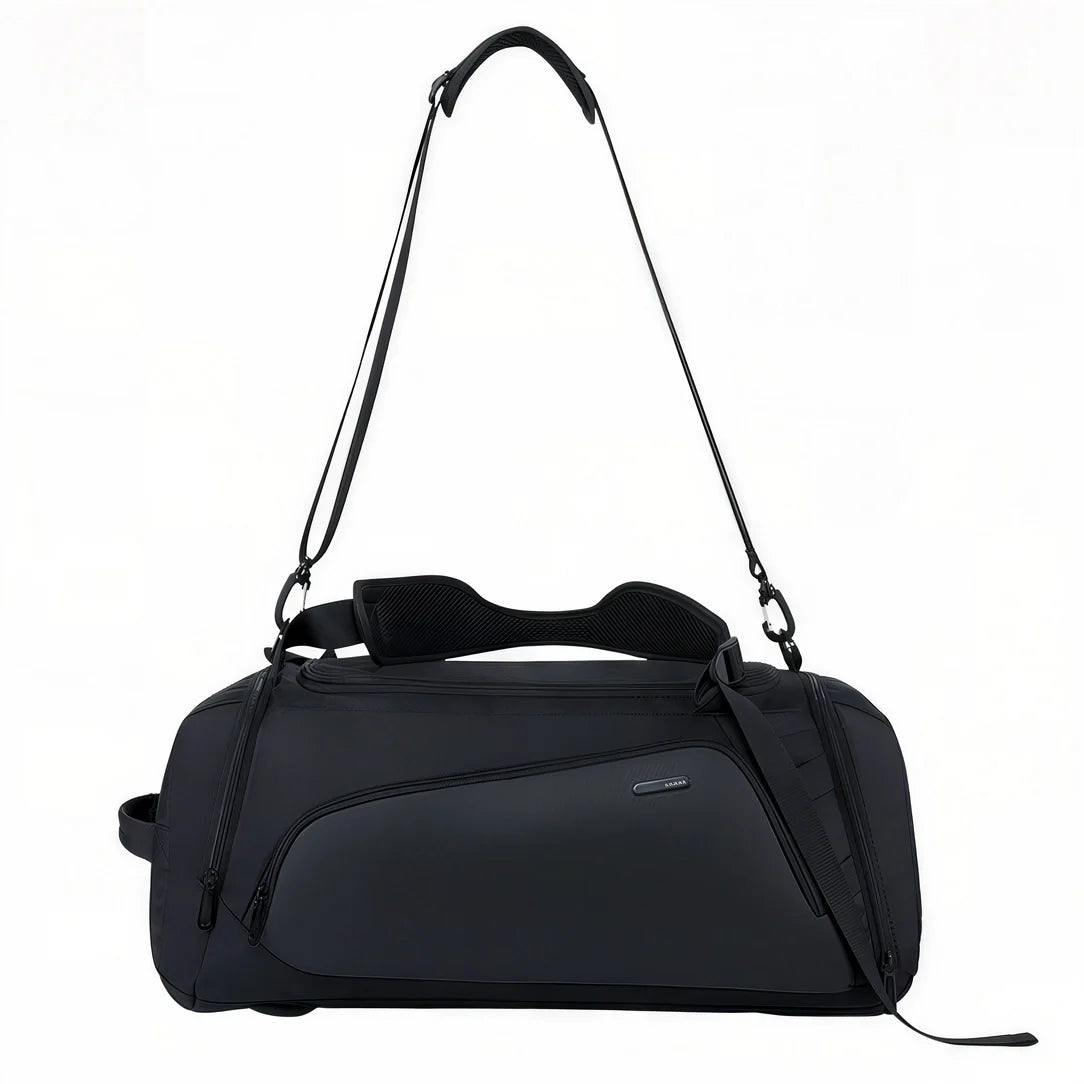 Sac de sport noir à dos avec sangle réglable et fermeture éclair