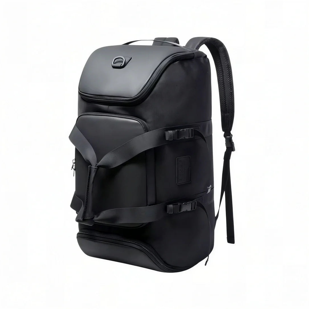 Sac de sport à dos noir avec compartiments multiples et sangles ajustables