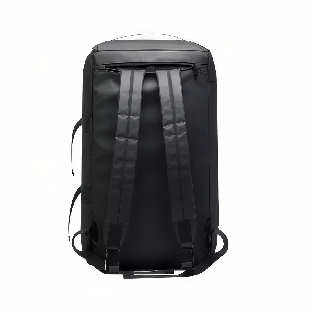 Sac de sport à dos noir étanche avec fermeture roll-top et sangles ajustables